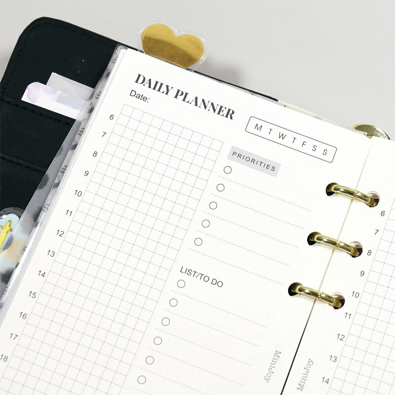 MyPretties 40 Sheets Basic Daily Planner Timeline Refill Papers A5 A6 A7 Filler Pages - Pioneer Merchandise