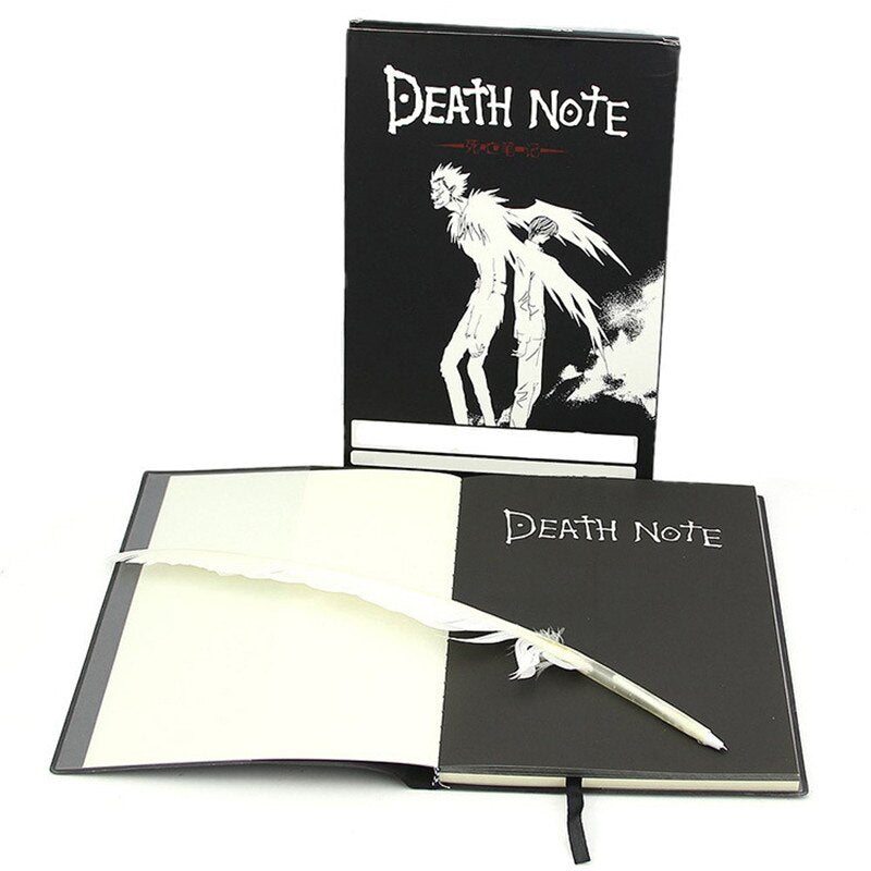 Anime Death Note Notebook Set Leather Journal And Necklace Feather Pen Journal Death Note Pad For Gift - Pioneer Merchandise