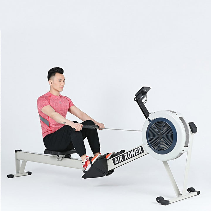 Rowing Machine LCD Display Metal Track Home Smart Fitness Equipment Wind Resistance Rowing Machine