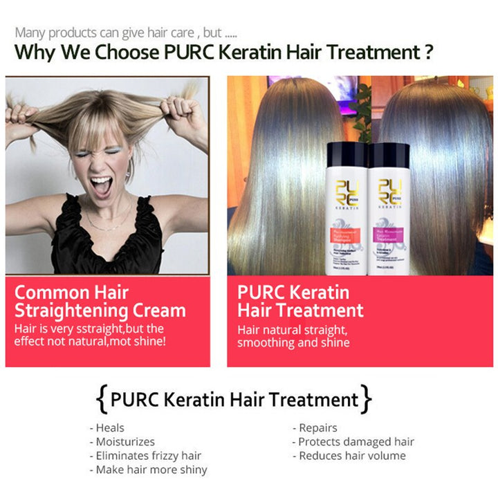 PURC Personal Brazilian Keratin Hair Treatment and Purifying Shampoo Women hair care