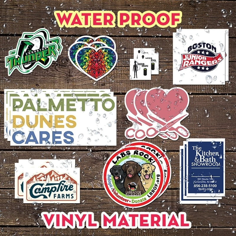 Square Shape Customize Stickers Waterproof - Pioneer Merchandise