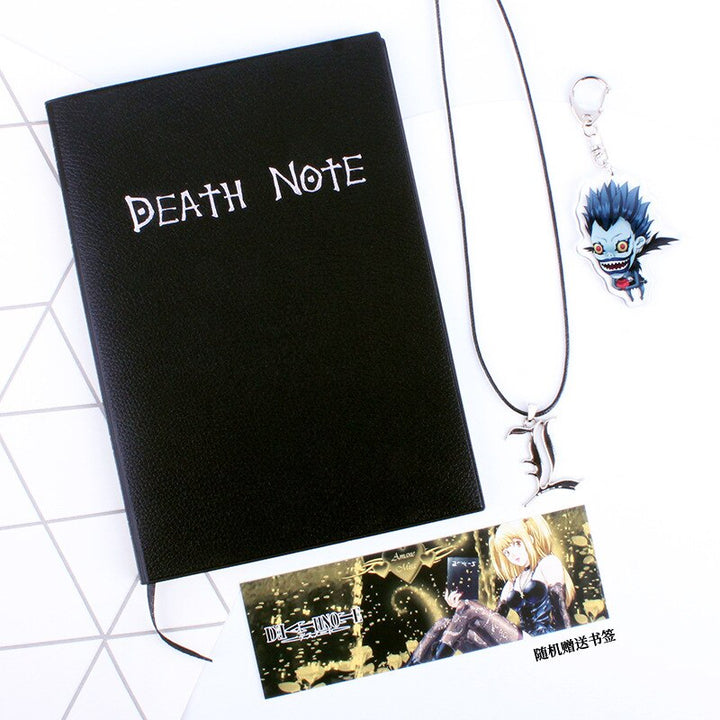 Anime Death Note Notebook Set Leather Journal And Necklace Feather Pen Journal Death Note Pad For Gift - Pioneer Merchandise