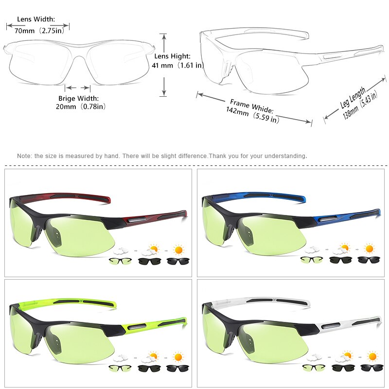 2022 Photochromic Cycling Glasses Bike Bicycle Glasses Sports Men's Sunglasses