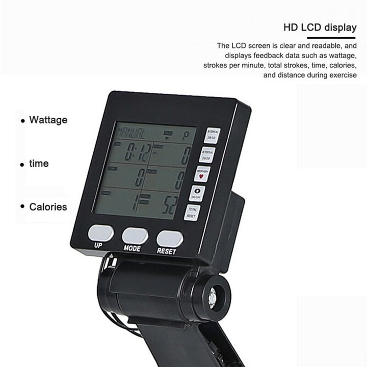 Rowing Machine LCD Display Metal Track Home Smart Fitness Equipment Wind Resistance Rowing Machine