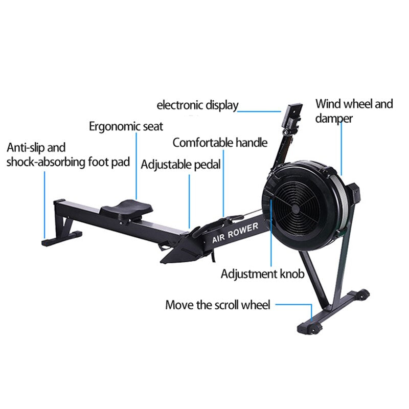 Wind Resistance Rowing Machine Indoor Air Row Movable Rowing machine