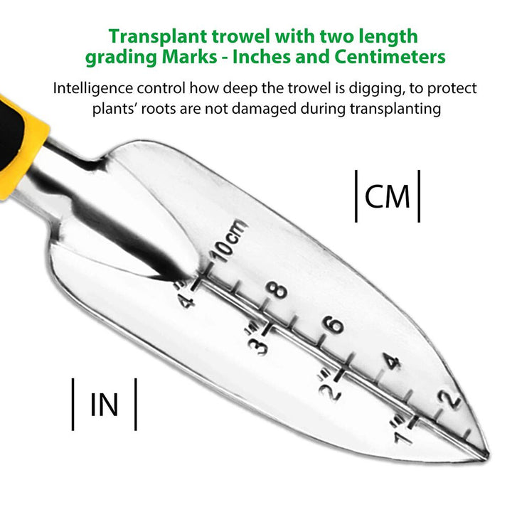 Garden Tool Set 4 Pack With Trowel, Cultivator Hand Rake, Transplant Trowel, Gardening Gloves For Weeding, Loosening Soil - Pioneer Merchandise