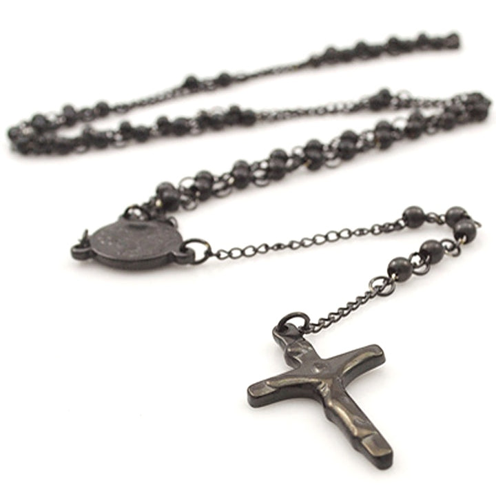 Gokadima Stainless Steel Necklace Men Jewelry or Women Catholic Rosary Beads Chain Necklace