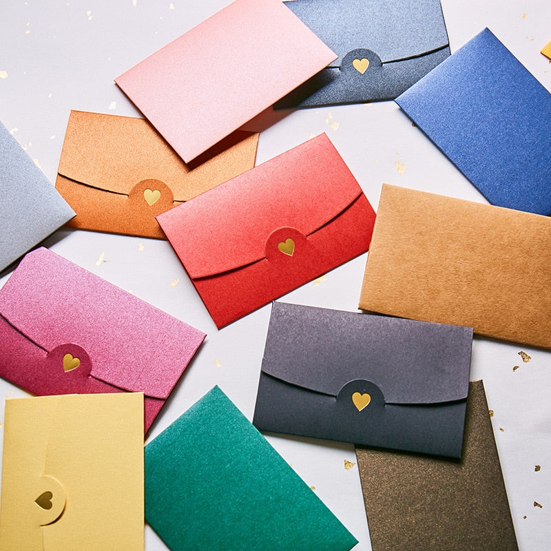 Hot Stamping Love Pearlescent Paper Mini Envelopes - Pioneer Merchandise