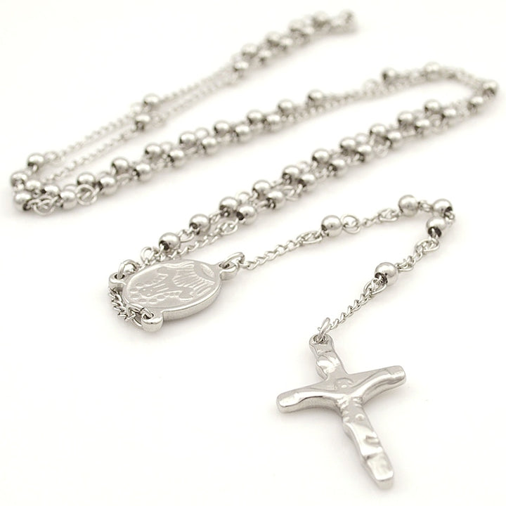 Gokadima Stainless Steel Necklace Men Jewelry or Women Catholic Rosary Beads Chain Necklace