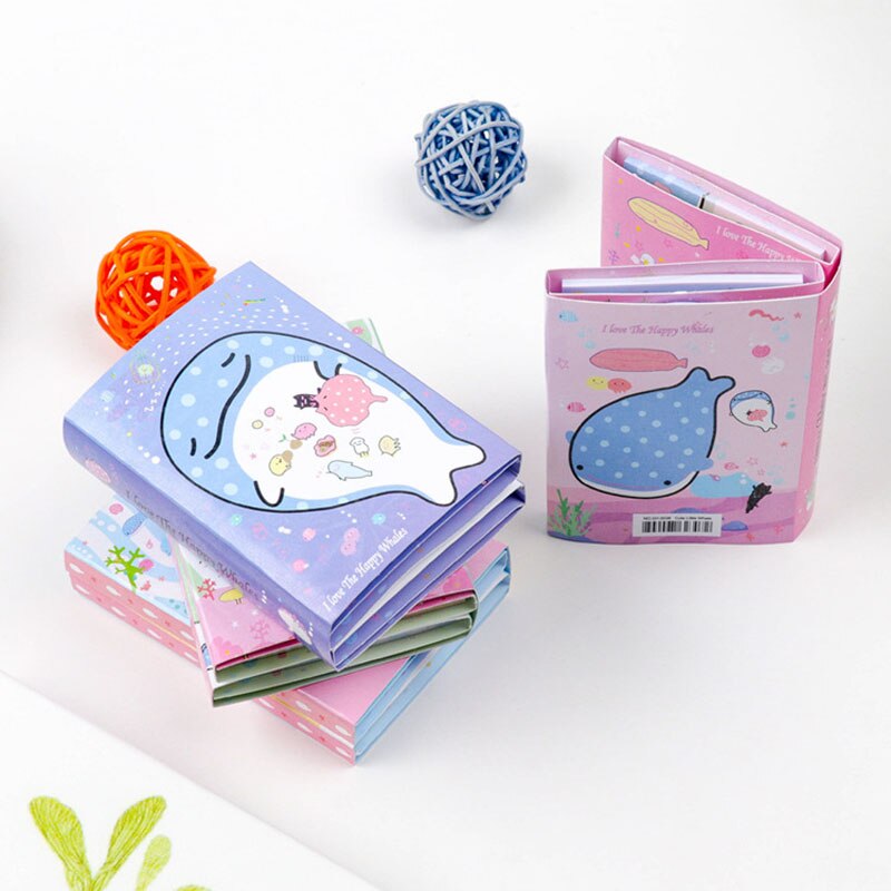 Kawaii Whale Fish 6 Folding Memo Pad Sticky Notes - Pioneer Merchandise