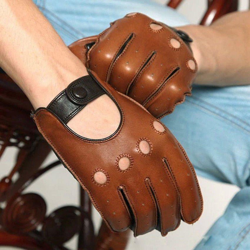 Genuine Leather Men Gloves Fashion Casual Breathable Sheepskin Glove - Pioneer Merchandise