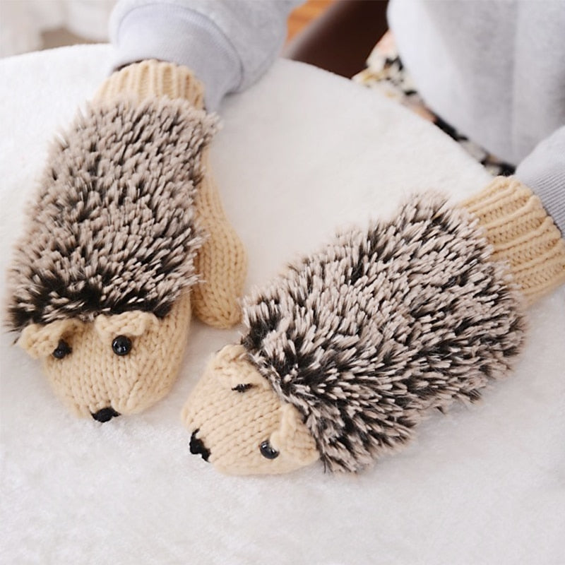 Warm Cartoon hedgehog winter gloves - Pioneer Merchandise