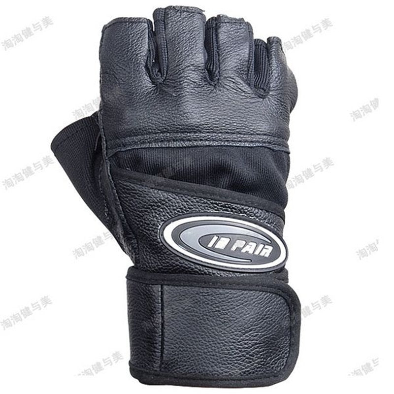 Men Gym Body Building Weight lifting Leather Fitness Gloves - Pioneer Merchandise