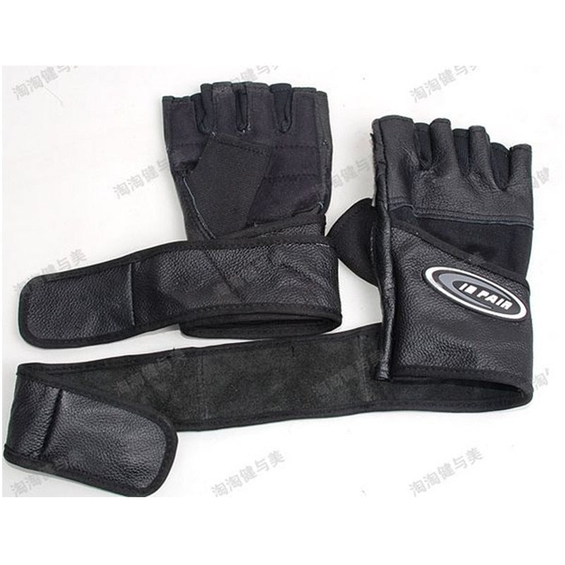 Men Gym Body Building Weight lifting Leather Fitness Gloves - Pioneer Merchandise