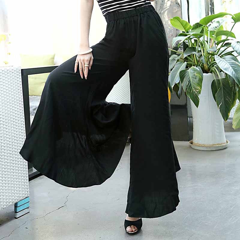 Casual 2023 Summer Plus Size Floral Wide Leg Pants Women Clothing