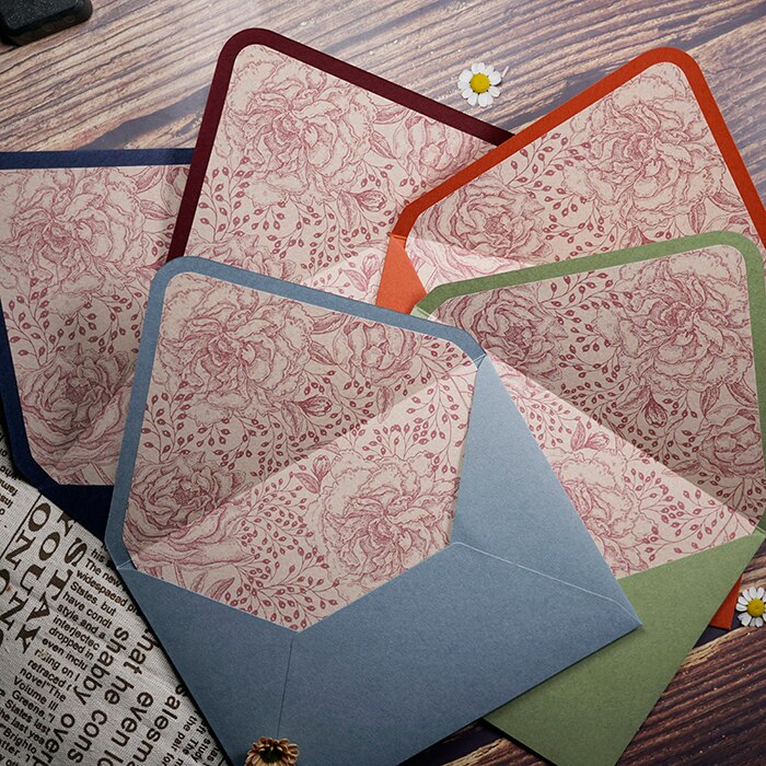 5pcs/set Romantic Literary European Retro Oil Painting Lined Envelopes - Pioneer Merchandise