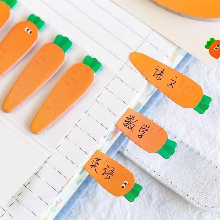 Sharkbang 50 Sheets Kawaii Cute Carrot Strawberry N Times Sticky Notes - Pioneer Merchandise