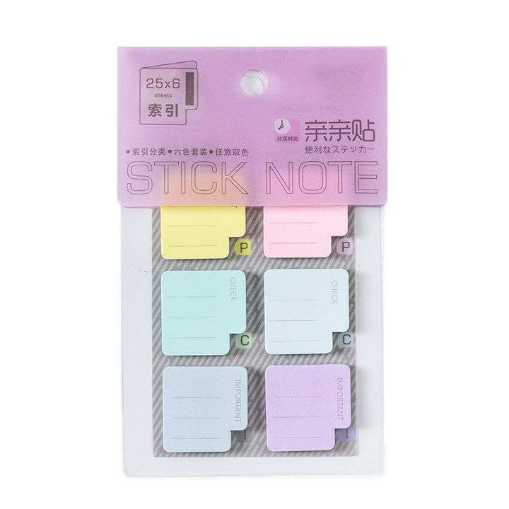 60/150 Sheets Cute Color N Times Sticky Index Note Post Sticker - Pioneer Merchandise