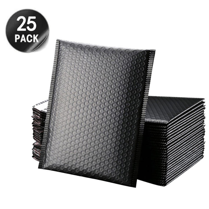 25Pcs Black Poly Bubble Mailer Bubble Mailers Padded Envelopes - Pioneer Merchandise