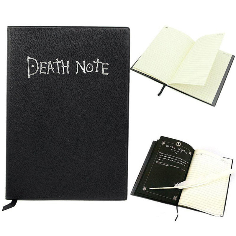 Anime Death Note Notebook Set Leather Journal And Necklace Feather Pen Journal Death Note Pad For Gift - Pioneer Merchandise