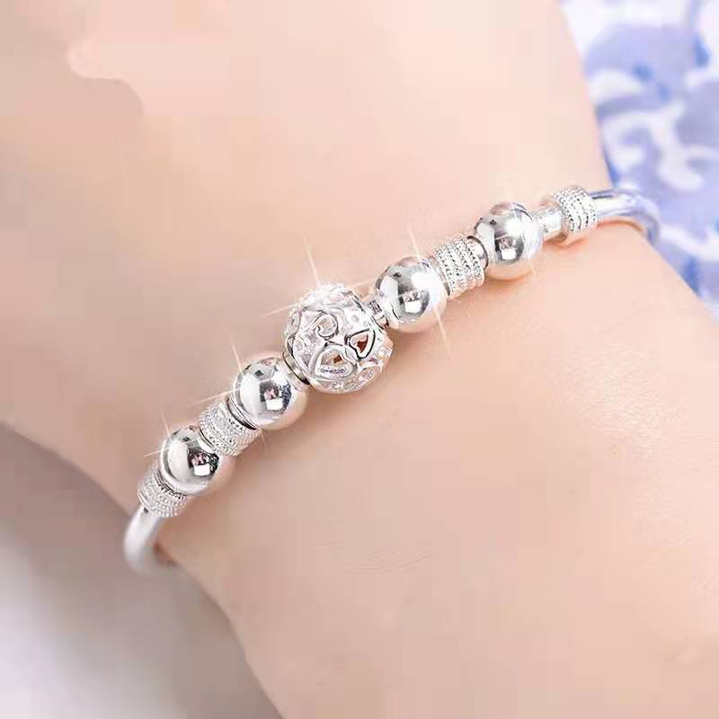 New Korean Fashion 925 Sterling Silver Lucky beads Bangles