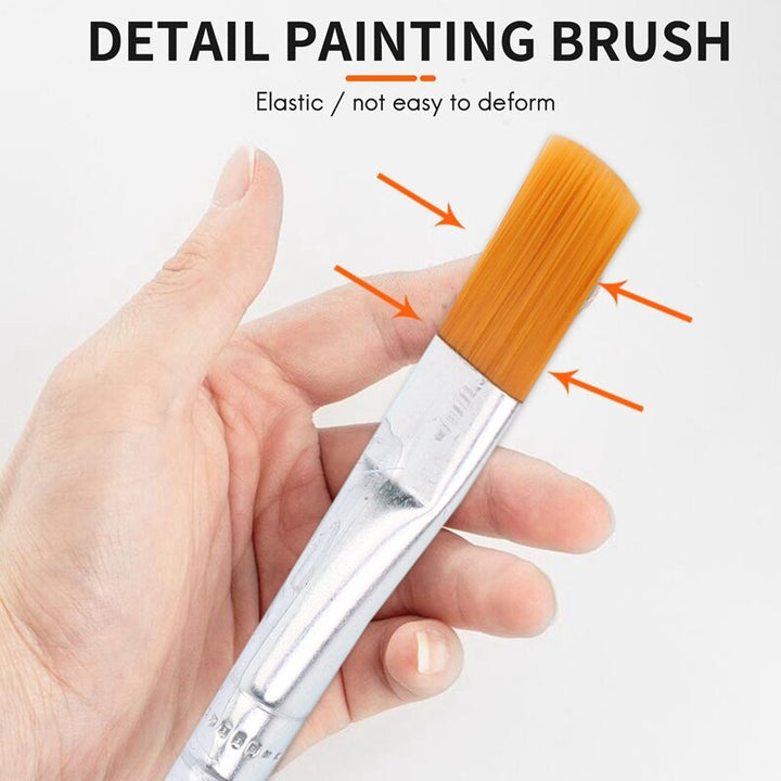 200 Pcs Flat Paint Brushes Small Brush Bulk For Detail Painting Craft Watercolor - Pioneer Merchandise