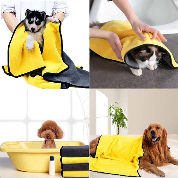 Quick-drying Pet Dog and Cat Towels Soft Fiber Towels