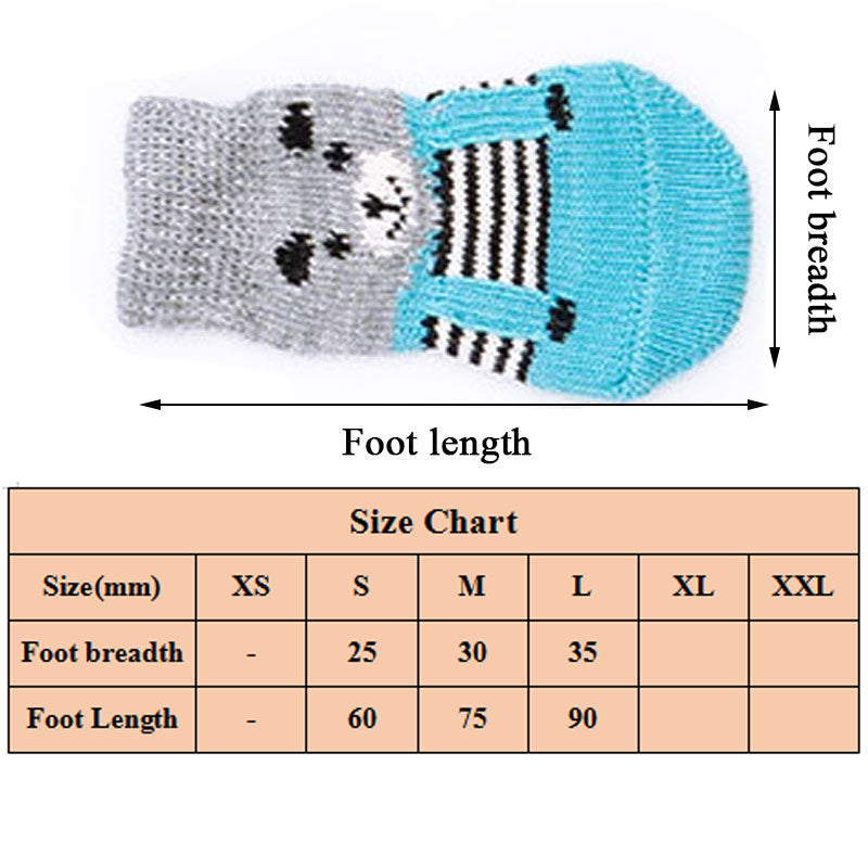 Pet Clothing Dog Socks Non-slip Foot Covers Pet Knits Anti Slip Sock Puppy