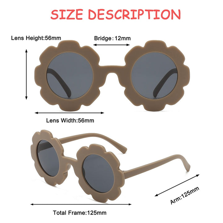 New Sun Flower Round Cute kids sunglasses UV400 for Boy girls toddler Lovely baby sun glasses