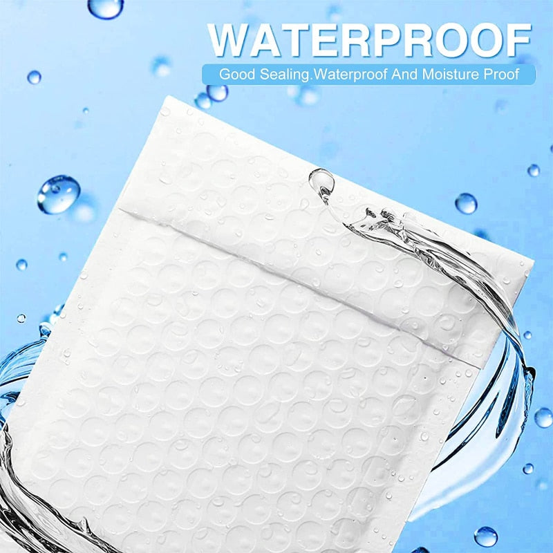 50pcs Bubble Envelopes Bag Waterproof White Foam Bubble Mailers Shipping Envelope Bags - Pioneer Merchandise