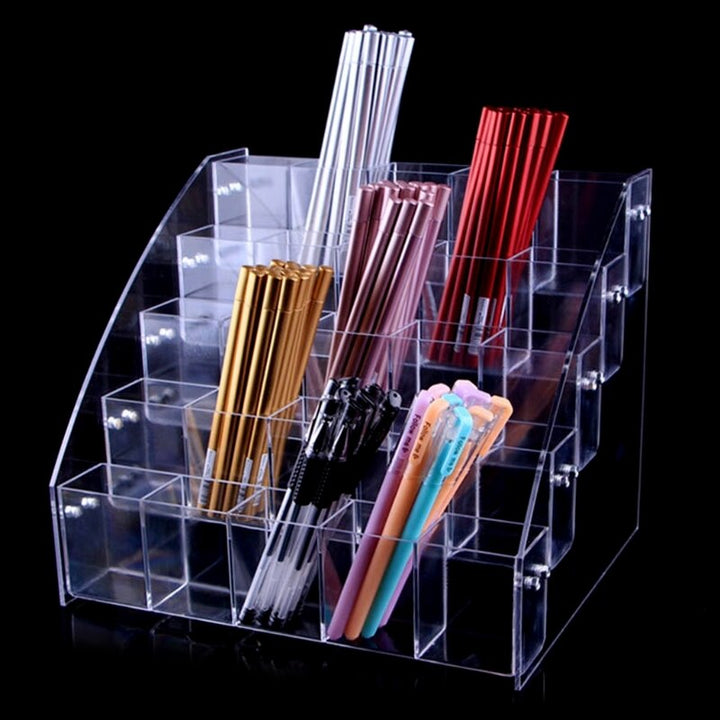 Elegant Acrylic Brush  Container Writing Utensil