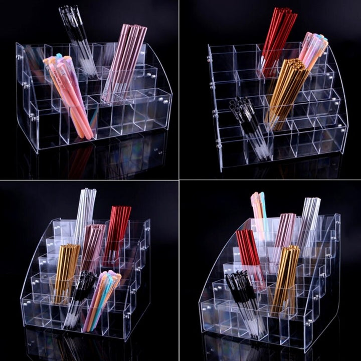 Fashion Clear Acrylic Brush Holder Box Writing Utensil