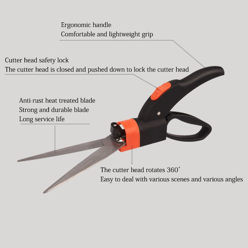 Grass Shears Hedge Shears Gardening Tools Handheld Lawn Trimming Borders - Pioneer Merchandise