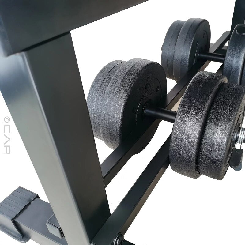 Flat Weight Bench & 50lb Vinyl Dumbbell Set