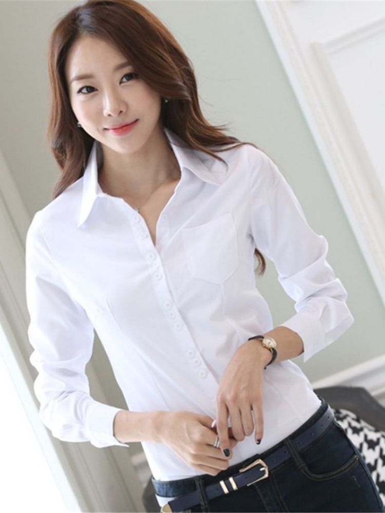 Women Work Wear 3XL 4XL 5XL Blusa Feminina Women'S Shirts White Blouse Tops