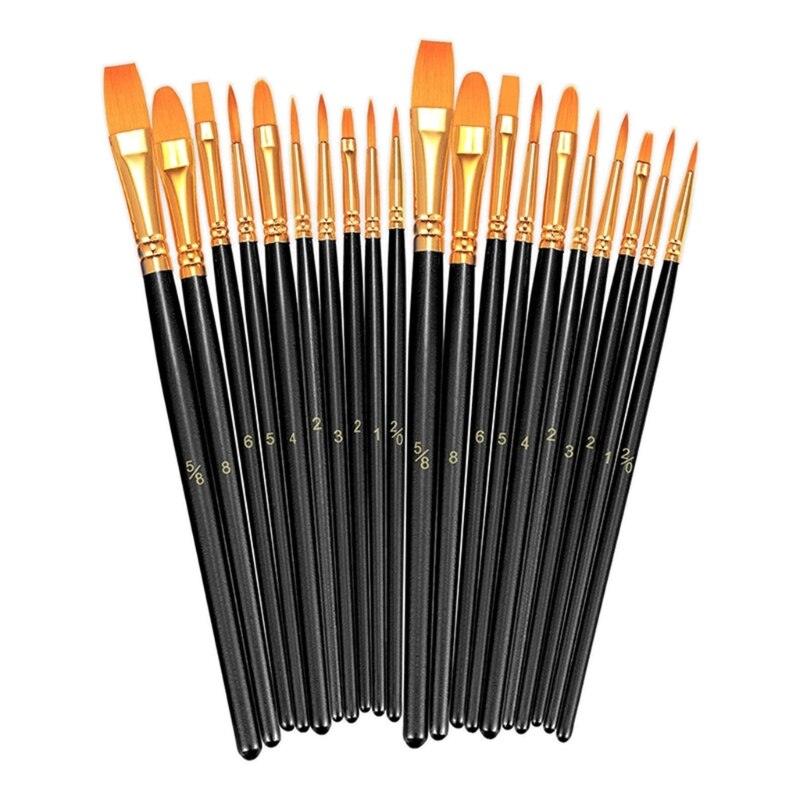 Short Wood Handles Paint Brush Set Perfect for Greater Control over Small Detail - Pioneer Merchandise