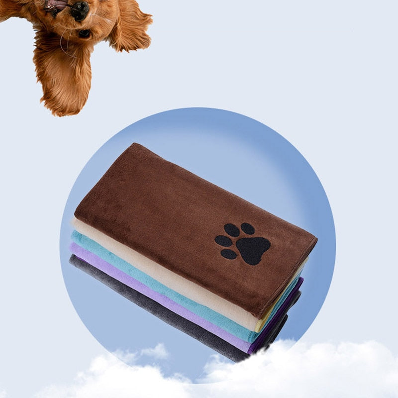 Quick-drying Pet Dog and Cat Towels Soft Fiber Towels Water-absorbent Bath Towel Convenient Pet Cleaning Towel Pet Supplies