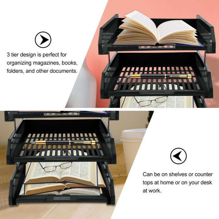 Desktop File Rack Company Tray Holder Office Magazine - Pioneer Merchandise