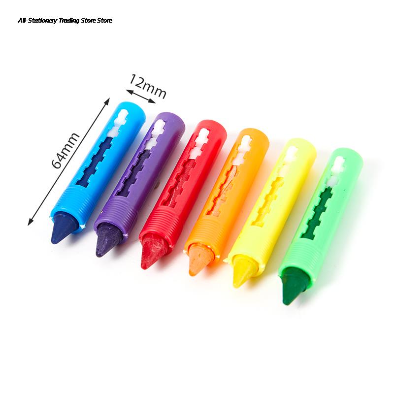 6Pcs Washable Crayon Kids Baby Bath Time Paints Drawing Pens Toy Writing utensils