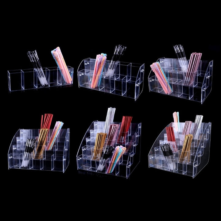 Fashion Clear Acrylic Brush Holder Box Writing Utensil