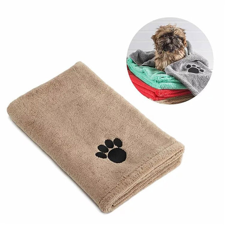 Quick-drying Pet Dog and Cat Towels Soft Fiber Towels Water-absorbent Bath Towel Convenient Pet Cleaning Towel Pet Supplies