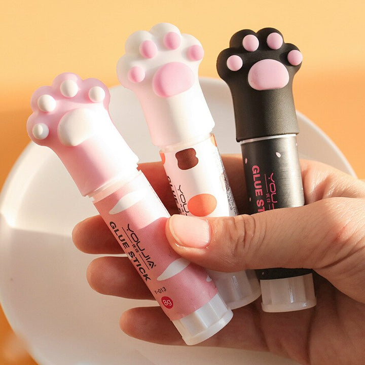 Kawaii Cat Claw Solid Glue Stick Strong Adhesive Pen Shape Glue Stick for Student - Pioneer Merchandise