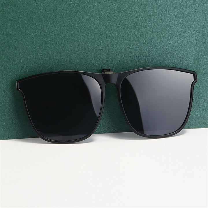 Women Sunglasses Clip-on Polarized Optical Glasses Clip Diamond Cut Mirror Sunglasses