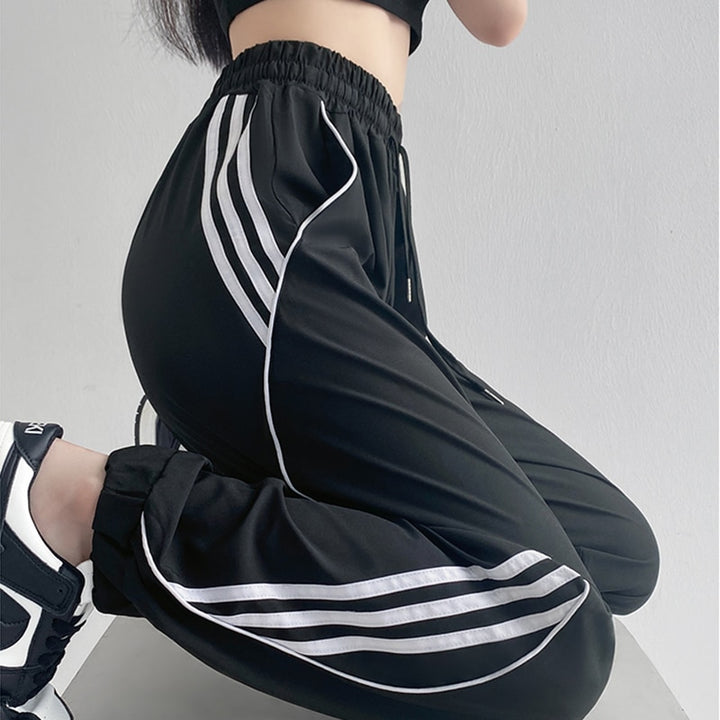 Women Jogging Pants High Waist Elastic Sports Pants Gym Running Sportswear