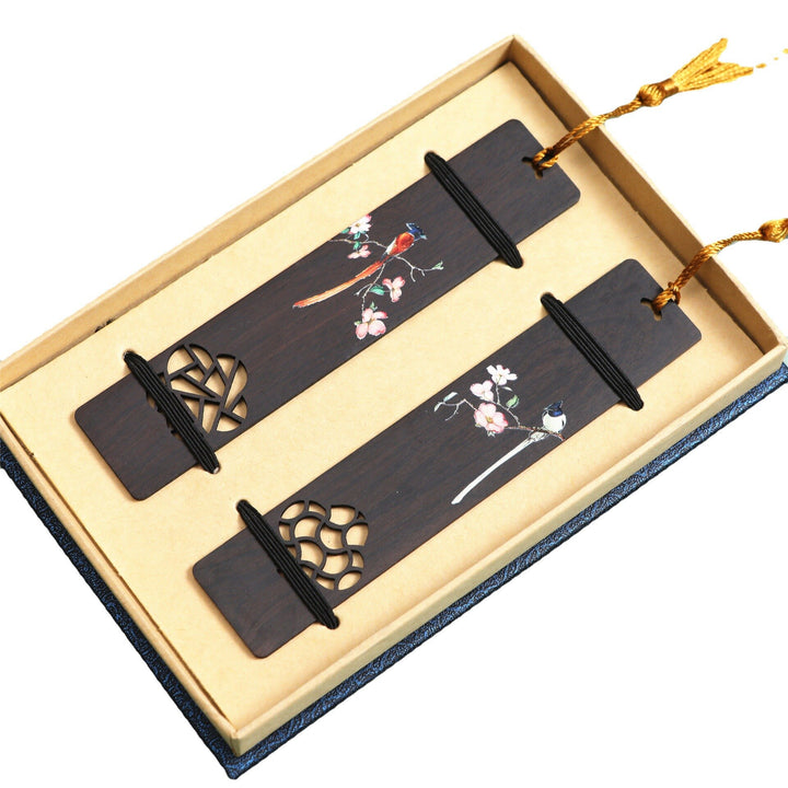 Chinese style rosewood ebony window flower bookmark - Pioneer Merchandise