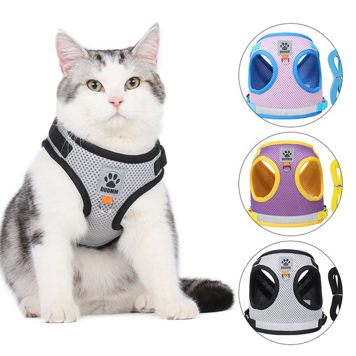 Pet Vest Cats Harmess Leash Set Puppy Training Walking Straps for Small Cats