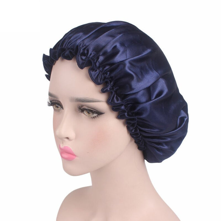 Satin Women Hair Care Bonnet Cap Sleeping Cap Night Sleep Cap Solid Women hair care