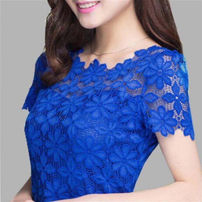 women tops Lace Shirt Blusas Femininas Blouses & Shirts New Fashion Short sleeve