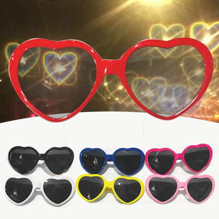 Love Special Effect Heart-shaped Glasses Fashion Heart Diffraction Sunglasses