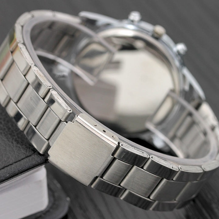 Fashion Mens Sports Watches Luxury Men Stainless Steel Quartz Wristwatch